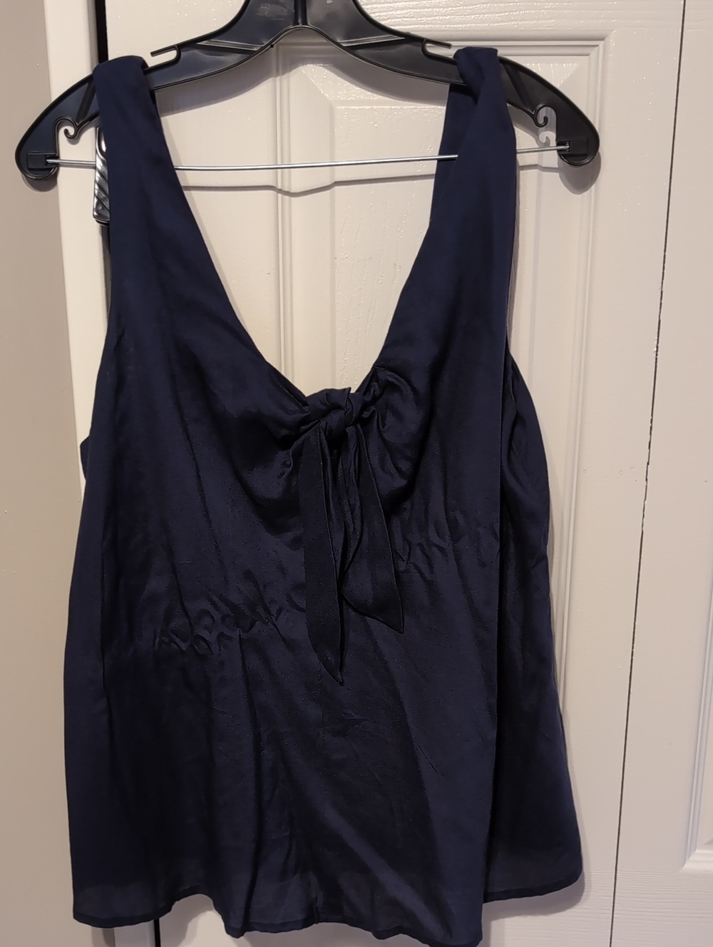 Maeve Navy Tie-Front Sleeveless Women's Top